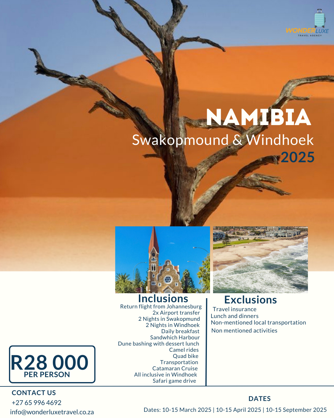6 Days Namibia & Swakopmound Travel Package