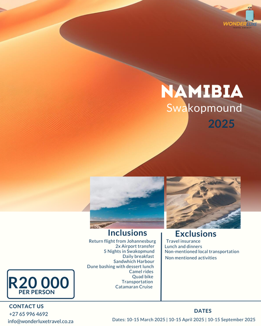 6 Days Namibia (Swakopmound) Travel Package
